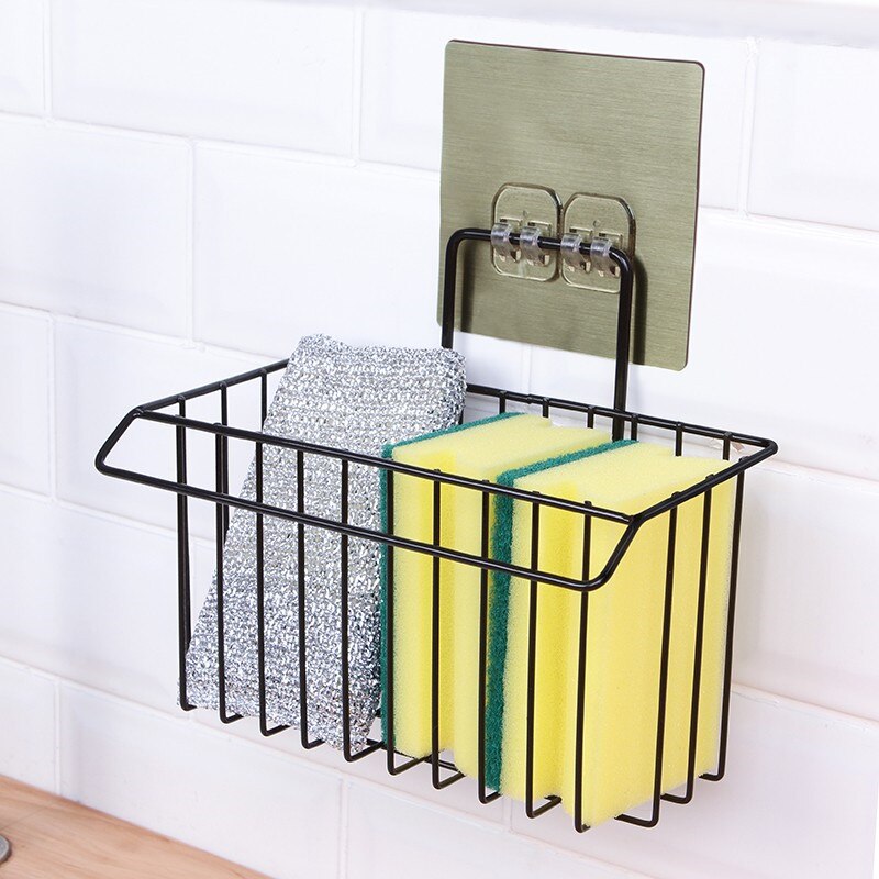 Metal Sponge Holder With Towel Stand, Kitchen Dish Cloth Sponge Shelf Storage Basket.