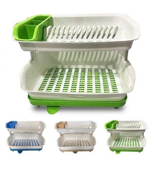Kitchen Master Plate Stand, Double Layer Dish Drainer, Kitchen Utensils Organizer, Portable Kitchen Storage Rack, Multipurpose Stackable Organizer, Dish Drying Rack, Dishes Cutlery Dry Rack, Kitchen Bowl Plate Tableware Rack, Dinnerware Organizer Basket