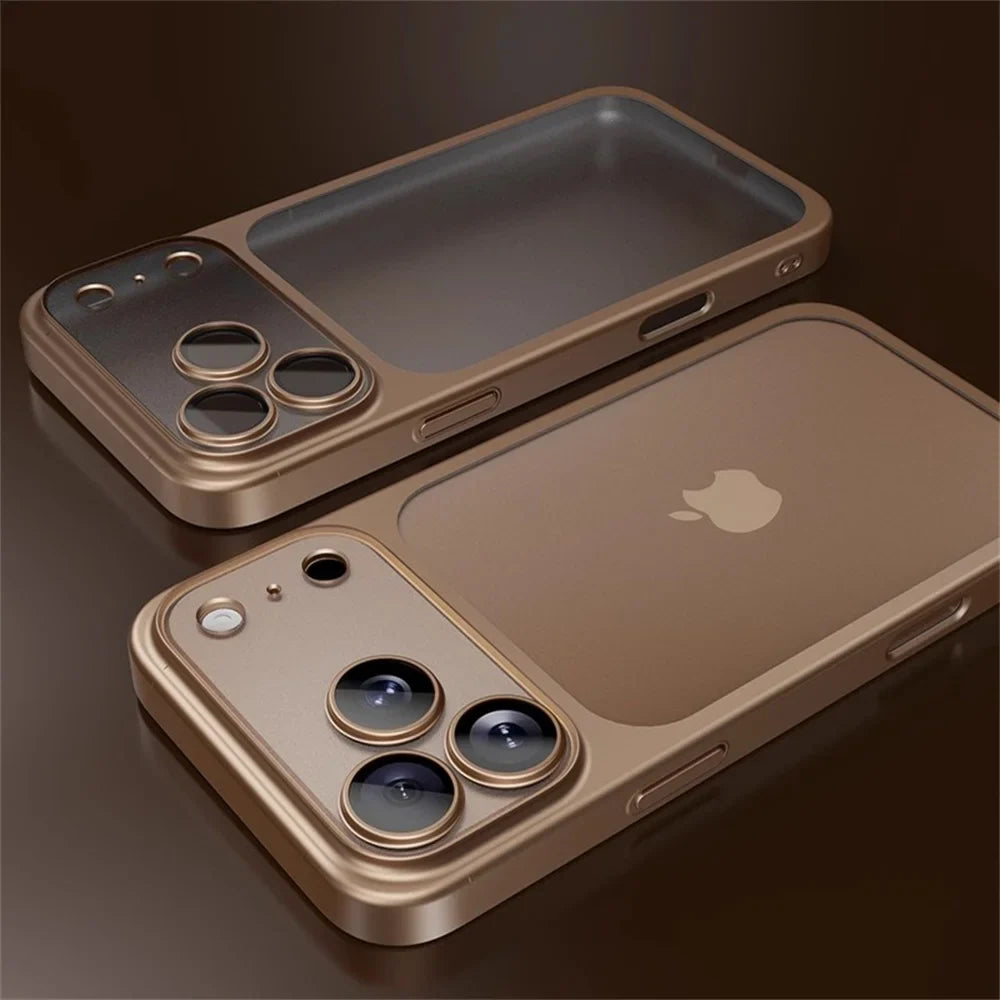 Luxury Original Matte Clear Frosted Phone Case For iPhone 17 Pro Max Full Lens Protector Solid Color Frame Shockproof Back Cover