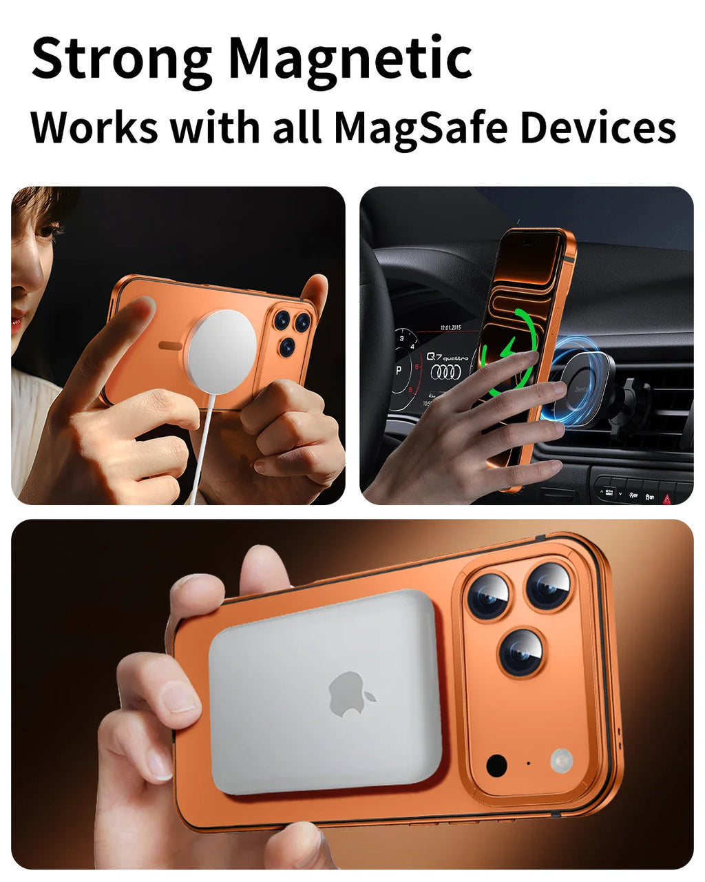 High Quality Suitable Magsafe Case for IPhone 17Pro Max Alloy Frame Heavy Protection Phone Case