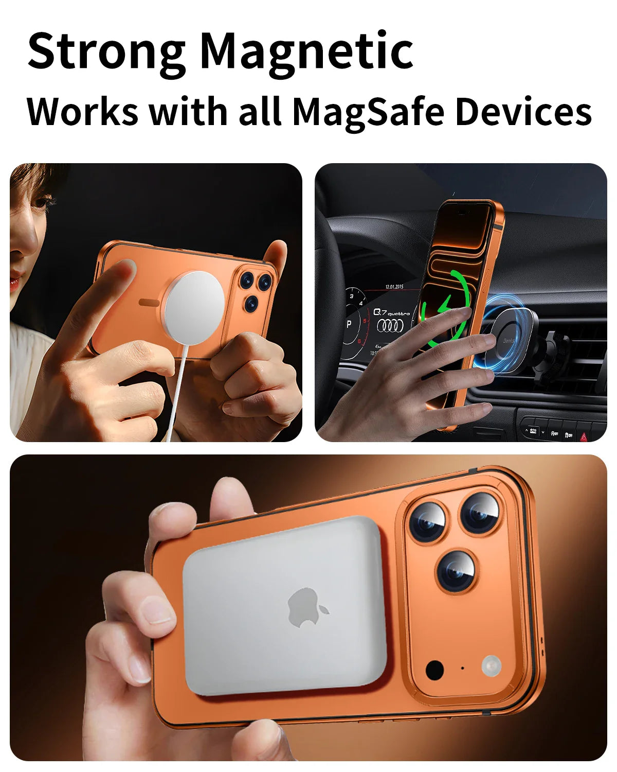 High Quality Suitable Magsafe Case for IPhone 17Pro Max Alloy Frame Heavy Protection Phone Case