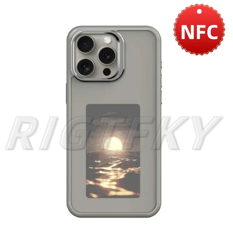 DIY E-Ink Screen NFC Function Phone Case Four Color Display Wireless Transmission 3.7-inch Screen For iphone 11/12/13/14/15/16
