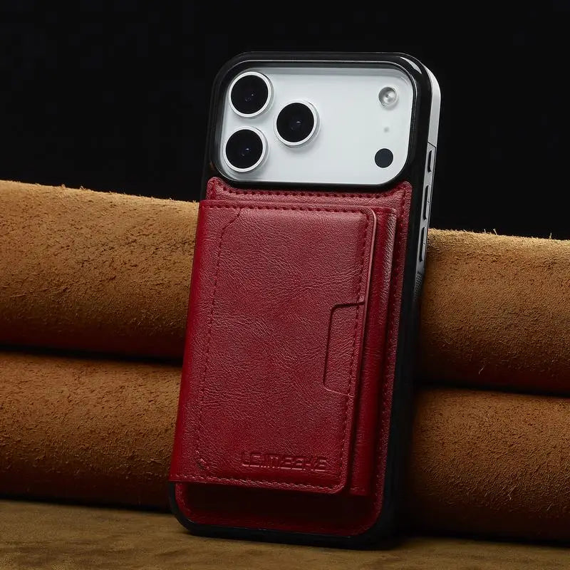Leather Case For iPhone 16 and 17 pro max Luxury Magnetic Wallet Phone Cover