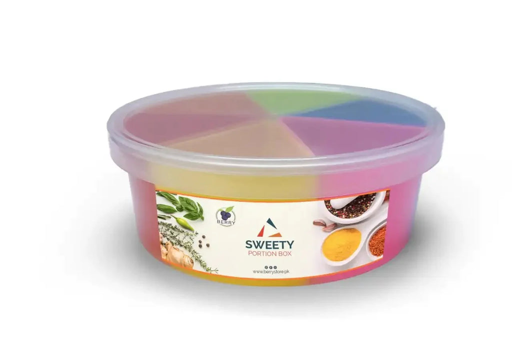 Sweety Portion Box, Six Cell Spice Organizer, Transparent Plastic Storage Box, Multi Compartment Adjustable Container, Multipurpose Storage Box