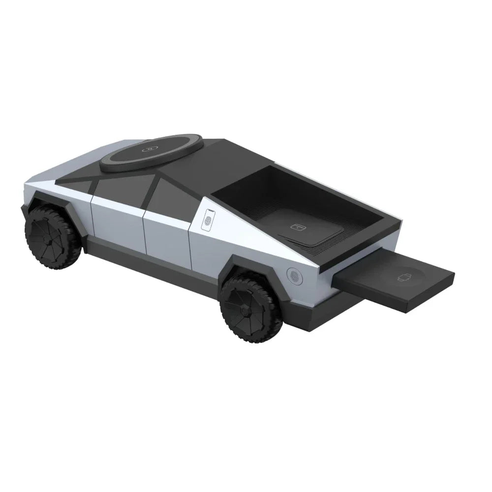 Desktop Cybertruck 3 in 1 Magnetic Fast Wireless Charger.