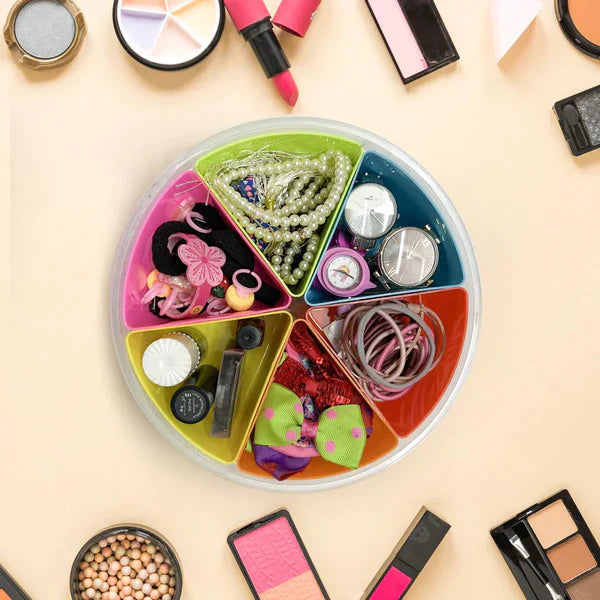 Sweety Portion Box, Six Cell Spice Organizer, Transparent Plastic Storage Box, Multi Compartment Adjustable Container, Multipurpose Storage Box