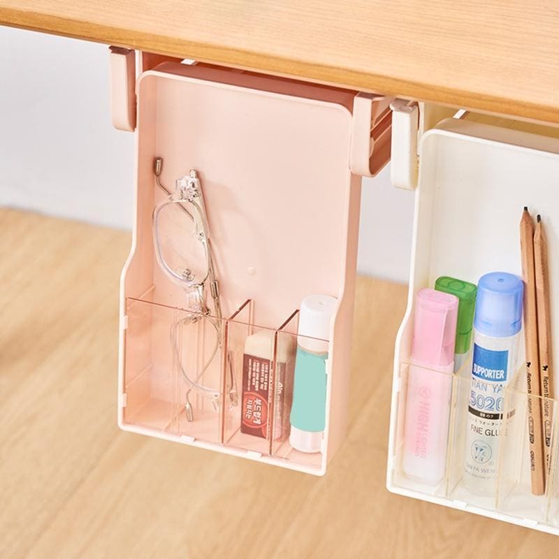 Hidden Drawer Organizer, Under Desk Drawer Storage Organizer.