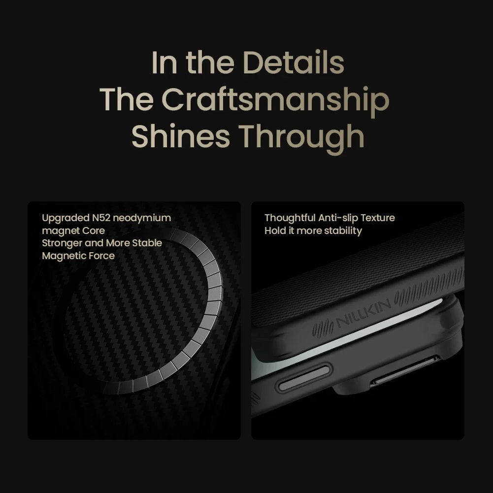 Nillkin For iPhone 17 Pro Max case Magnetic CarboProp Adapt Lens High quality Camera Back Cover Protection For iPhone 17 Pro