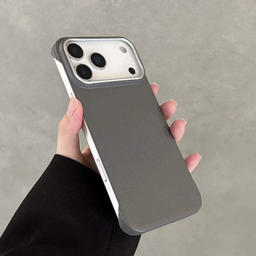 Ultra thin Frameless Case For Iphone 17 Pro Max Matte Leather Texture Cases for IPhone 17 Air 16 15 14 Pro Max 17pro Cover Shell