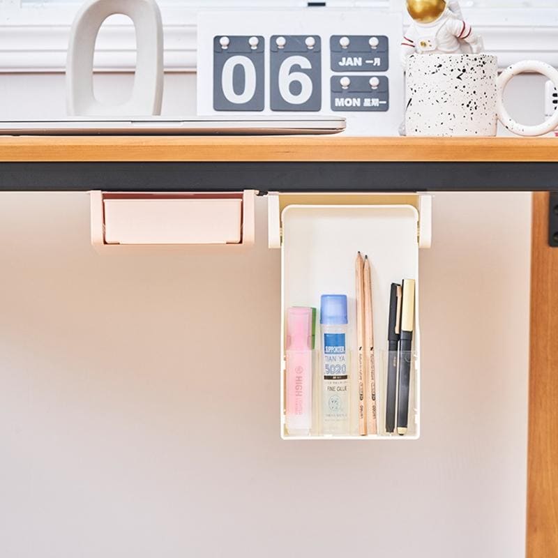 Hidden Drawer Organizer, Under Desk Drawer Storage Organizer.