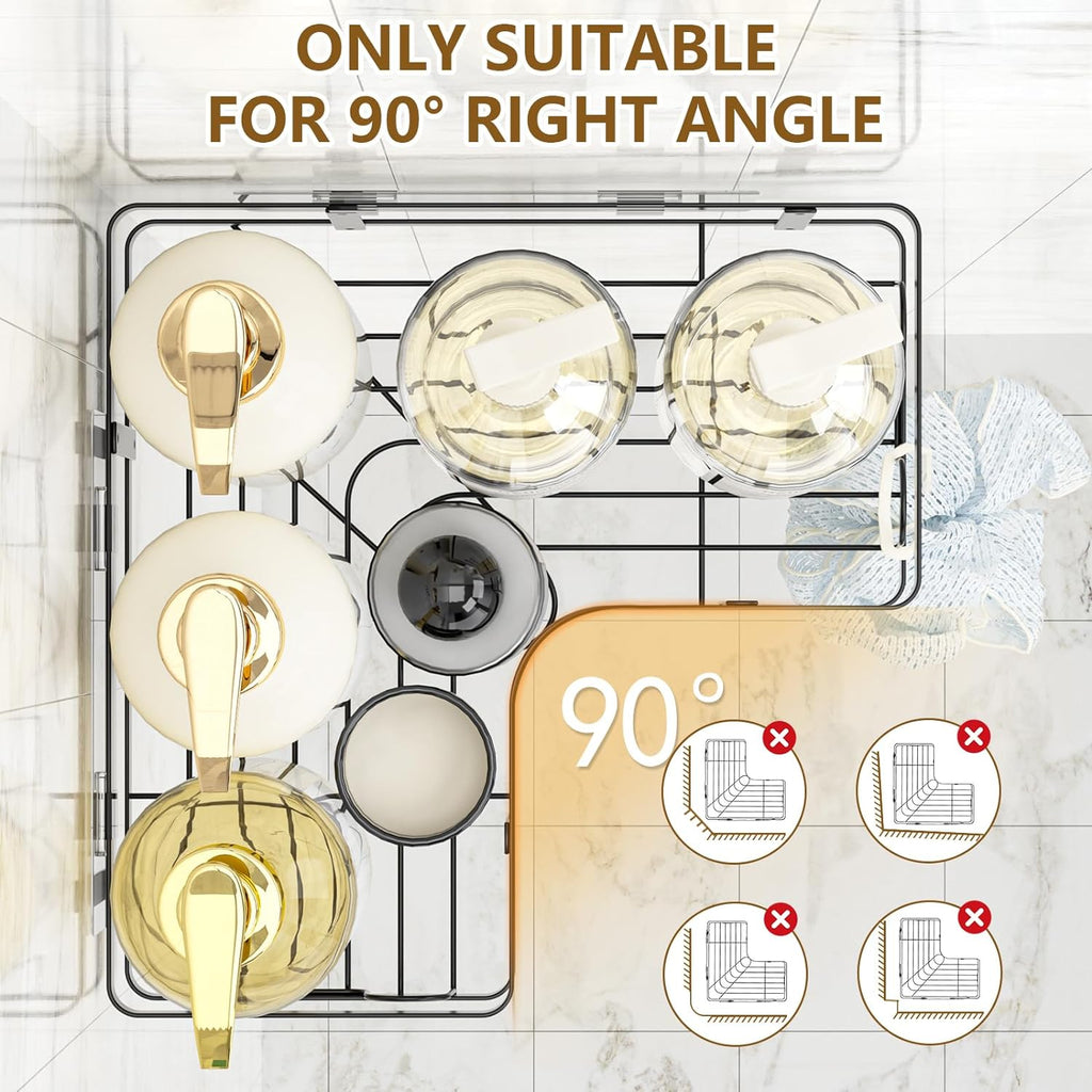 Set Of 5 Mesh Shower Shelves, Multipurpose Wall Storage Racks, Stainless Steel Bathroom Corner Baskets, Shower Basket for Hanging, Shampoo, Shower Gel, Soap Holder