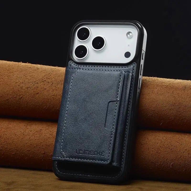 Leather Case For iPhone 16 and 17 pro max Luxury Magnetic Wallet Phone Cover