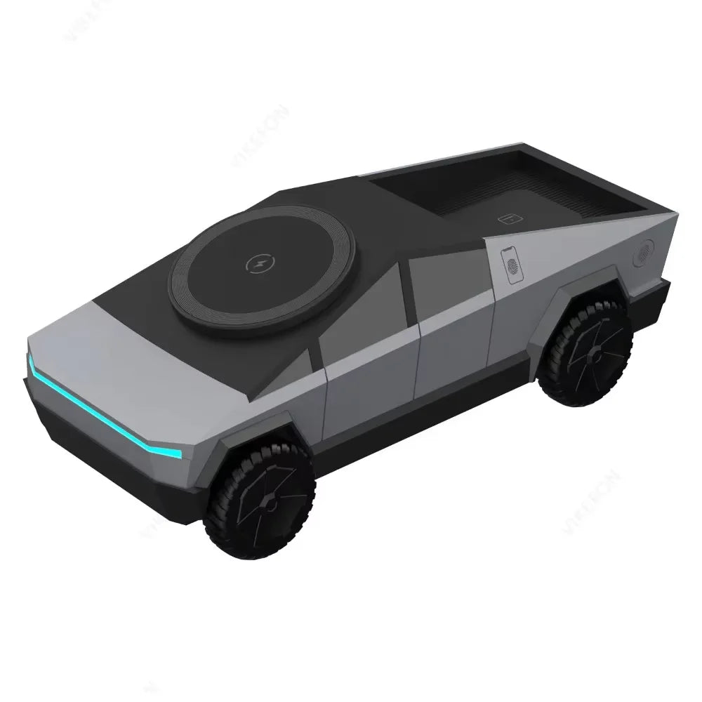 Desktop Cybertruck 3 in 1 Magnetic Fast Wireless Charger.