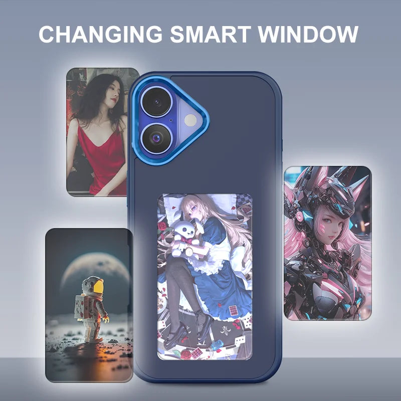 NFC Funda Smart Phone Cover For iphone 17 16 15 14 13 e Pro Max E ink Screen Case NFC Cases with Protector Coque Battery Free