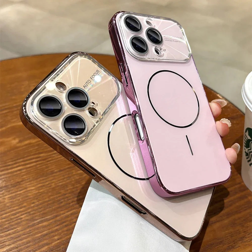 Luxury Laser Slim Matte Magsafe Magnetic Wireless Charging Case For iPhone 17 Air 12 13 14 15 16 17 Pro Max Hard Back Cover