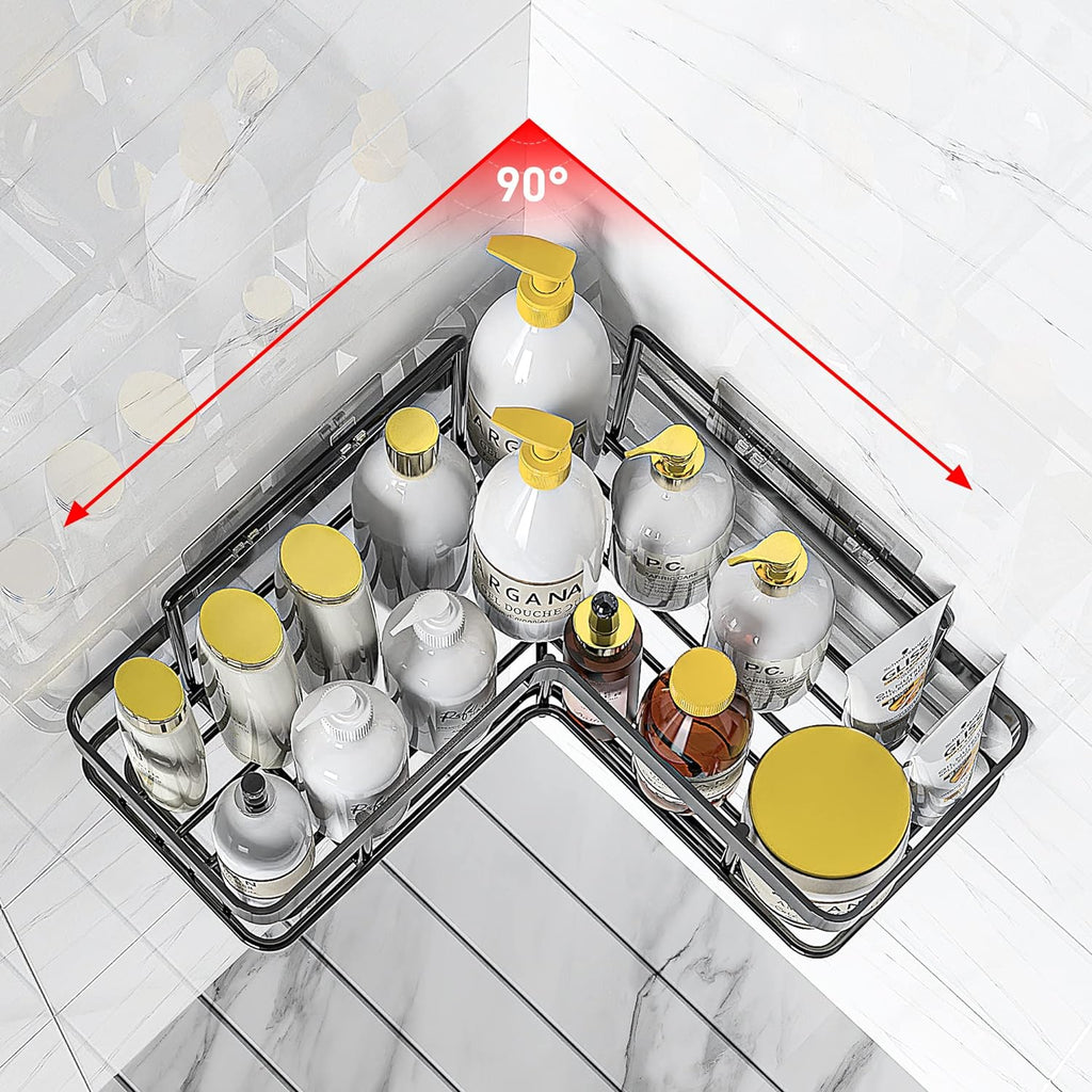 Set Of 5 Mesh Shower Shelves, Multipurpose Wall Storage Racks, Stainless Steel Bathroom Corner Baskets, Shower Basket for Hanging, Shampoo, Shower Gel, Soap Holder