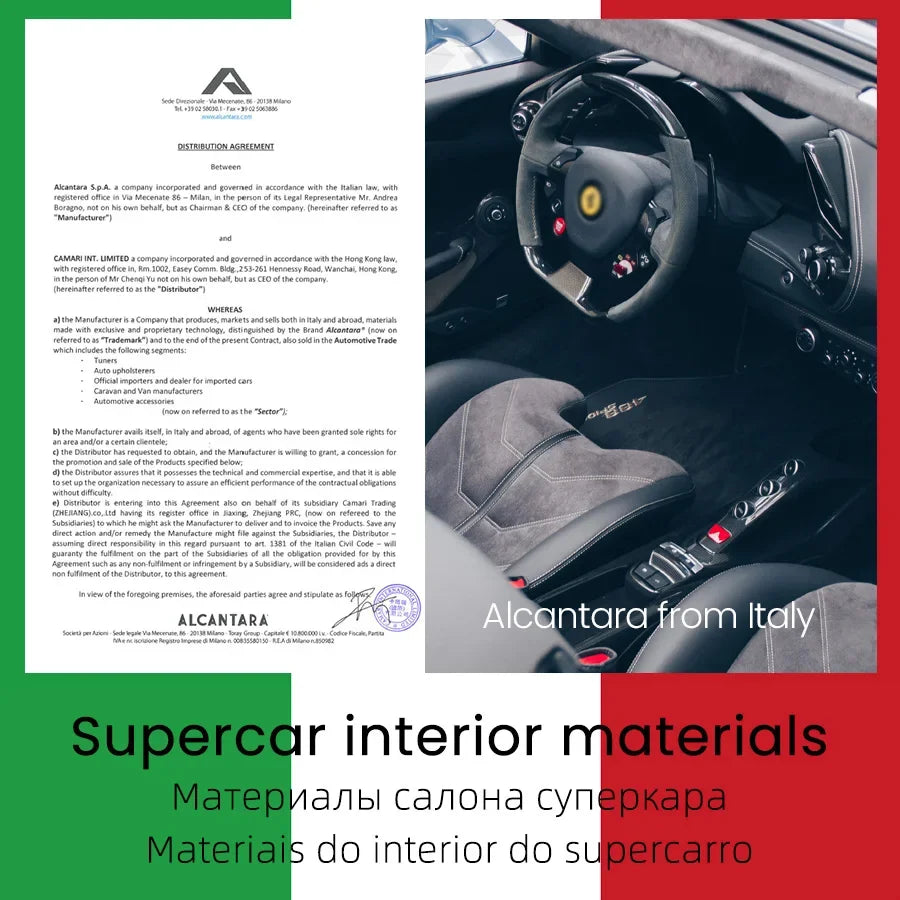 YMW ALCANTARA Case for iPhone 17 16 Pro Max Compatible Magsafe Luxury Business Supercar Interior Same Suede Leather Phone Cover