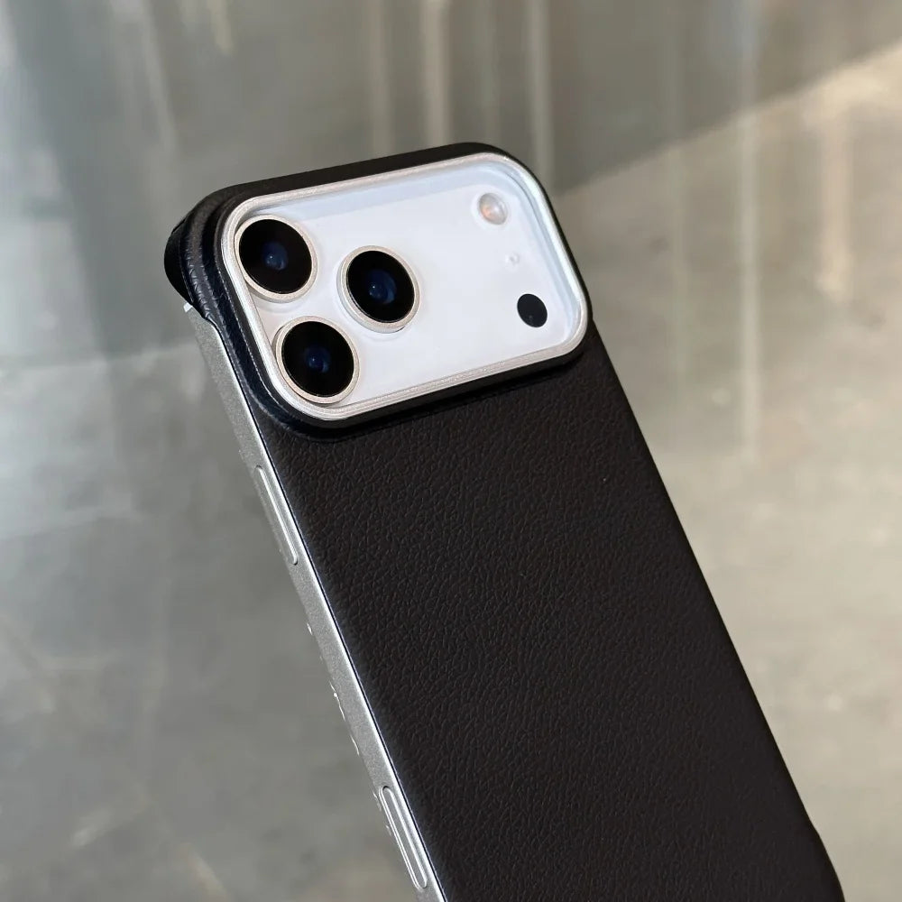 Ultra thin Frameless Case For Iphone 17 Pro Max Matte Leather Texture Cases for IPhone 17 Air 16 15 14 Pro Max 17pro Cover Shell