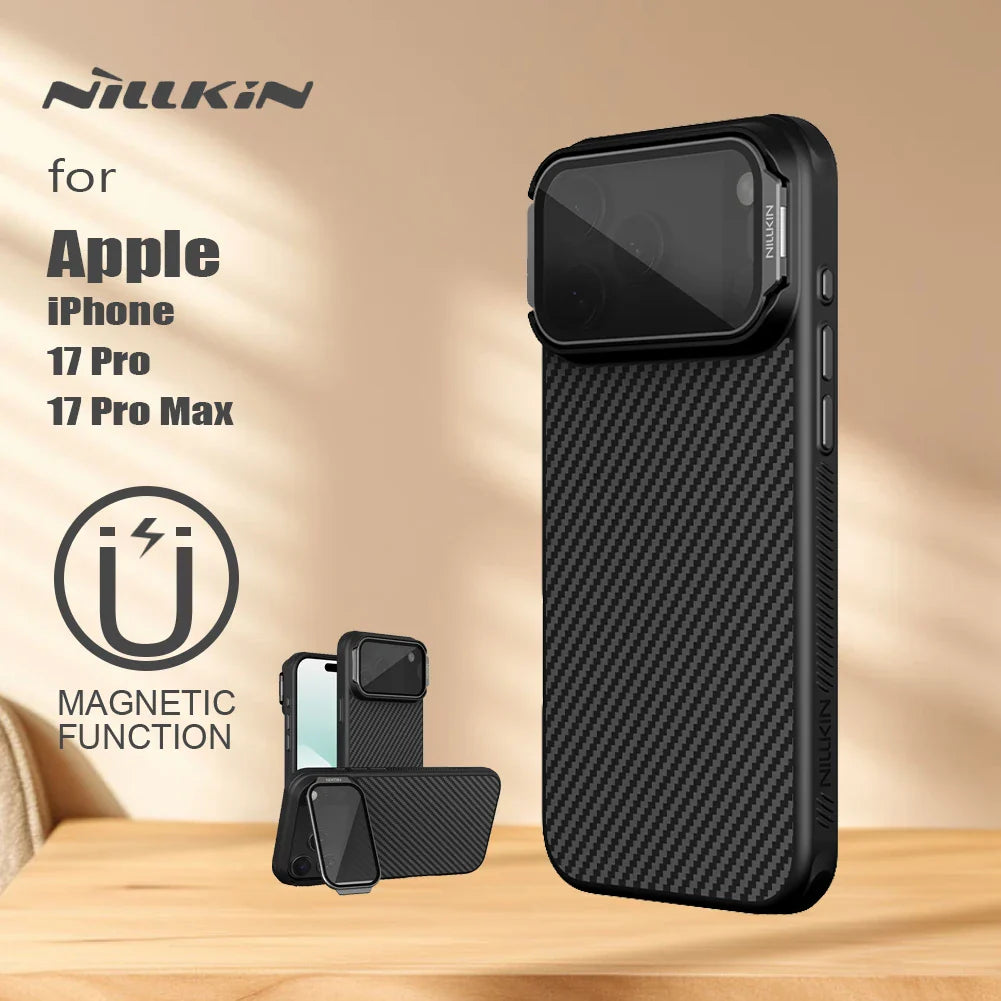 Nillkin For iPhone 17 Pro Max case Magnetic CarboProp Adapt Lens High quality Camera Back Cover Protection For iPhone 17 Pro