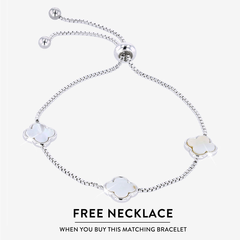 Mother Of Pearl 4 Leaf Clover Necklace