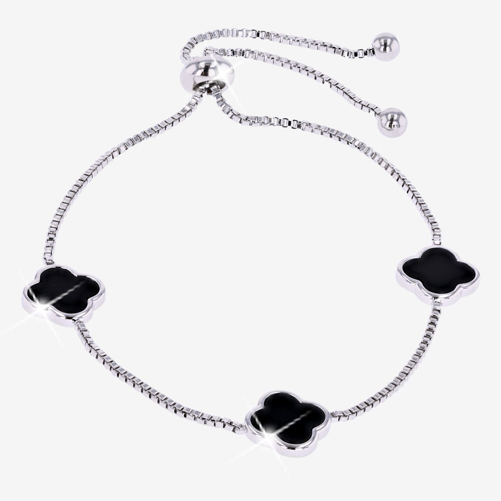 Mother Of Pearl Friendship Bracelet, 4 Leaf Clover
