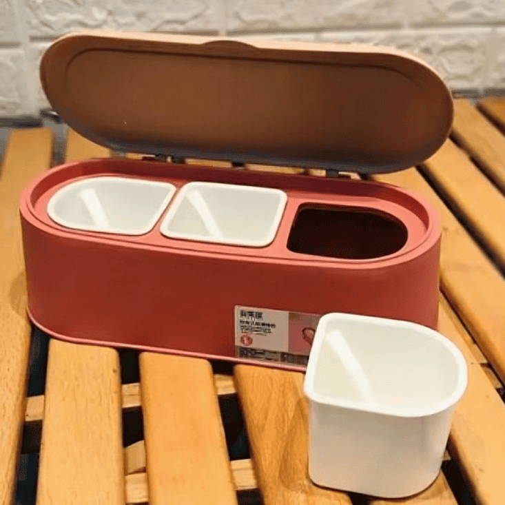 High Quality Three Gird Kitchen Condiment Holder, Household Combination Seasoning Boxing, Multi Grid Salt Seasoning Spice Container, Household Kitchen Spice Jar