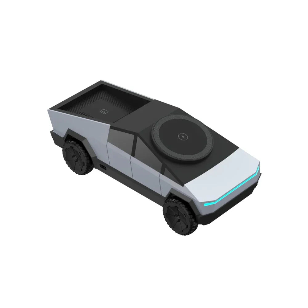 Desktop Cybertruck 3 in 1 Magnetic Fast Wireless Charger.