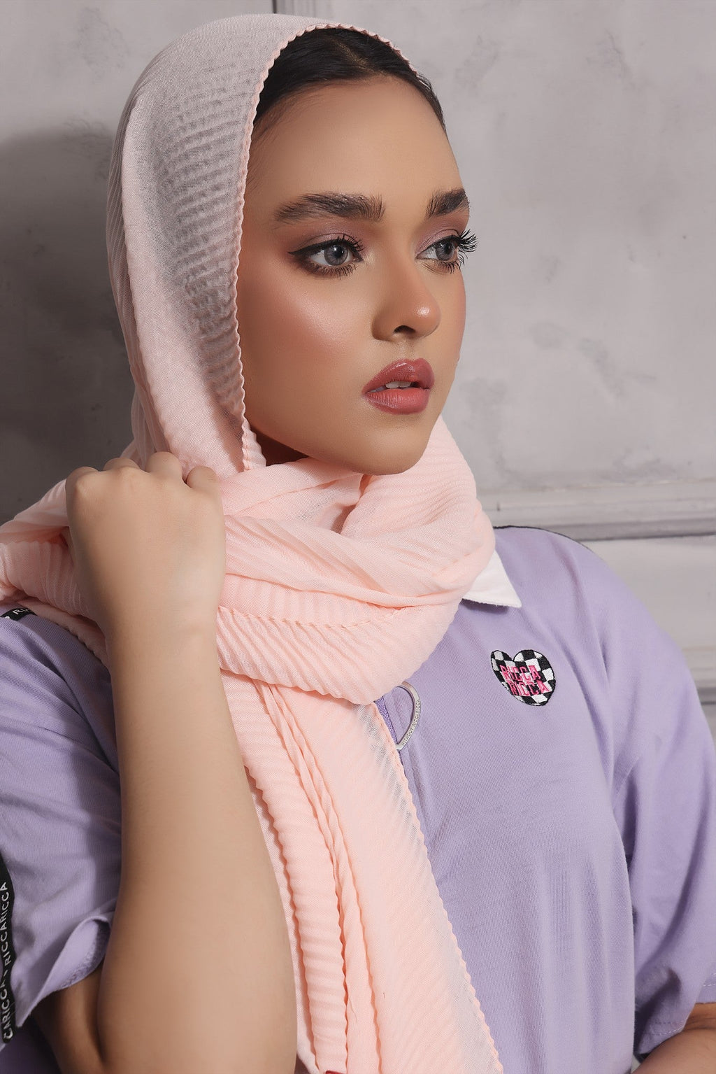 Single Pleated Lawn - Salmon