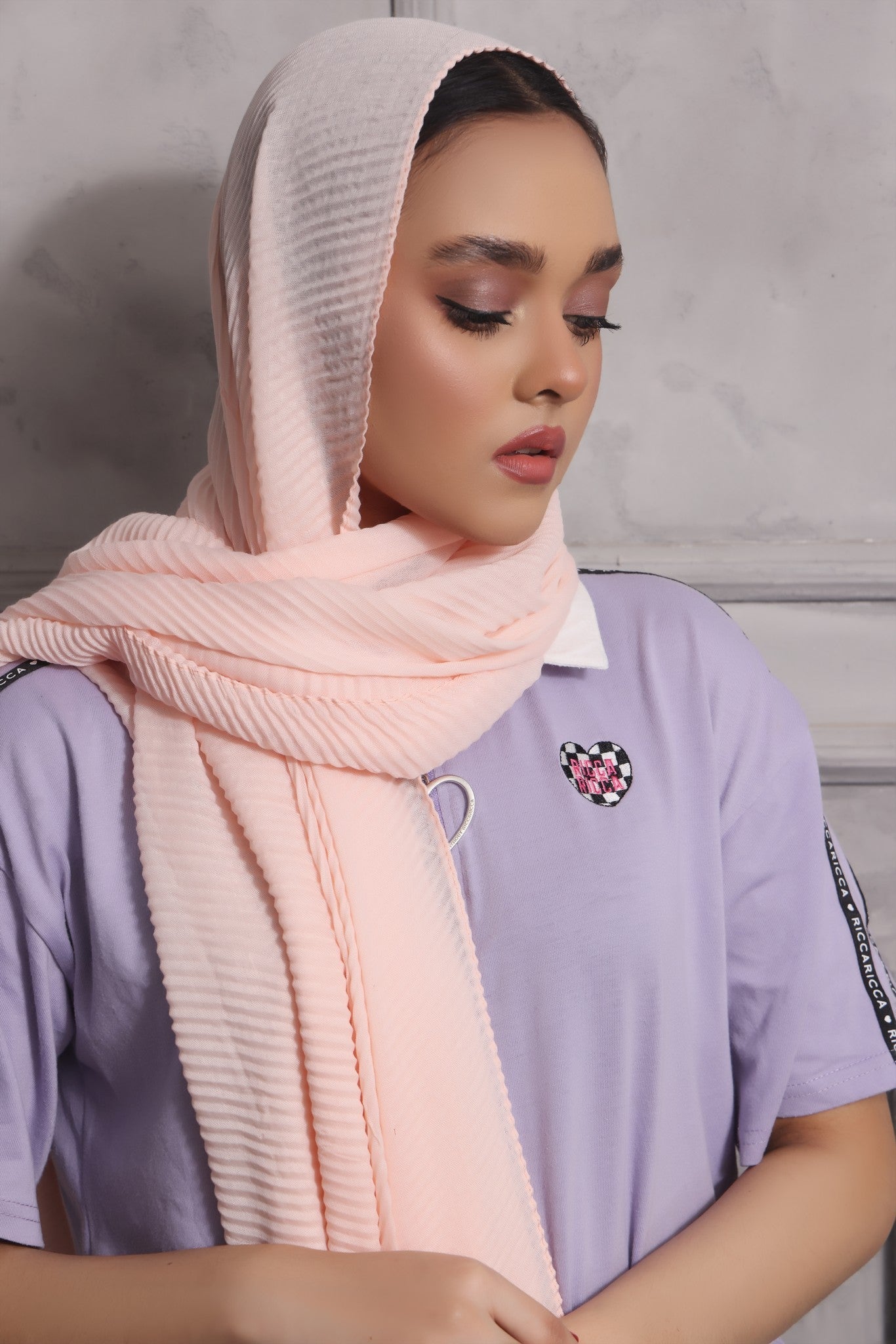 Single Pleated Lawn - Salmon