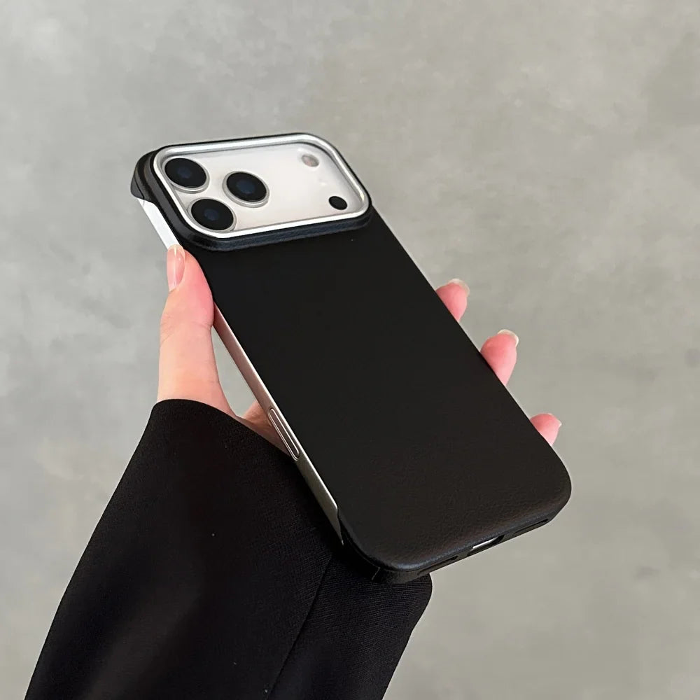 Ultra thin Frameless Case For Iphone 17 Pro Max Matte Leather Texture Cases for IPhone 17 Air 16 15 14 Pro Max 17pro Cover Shell