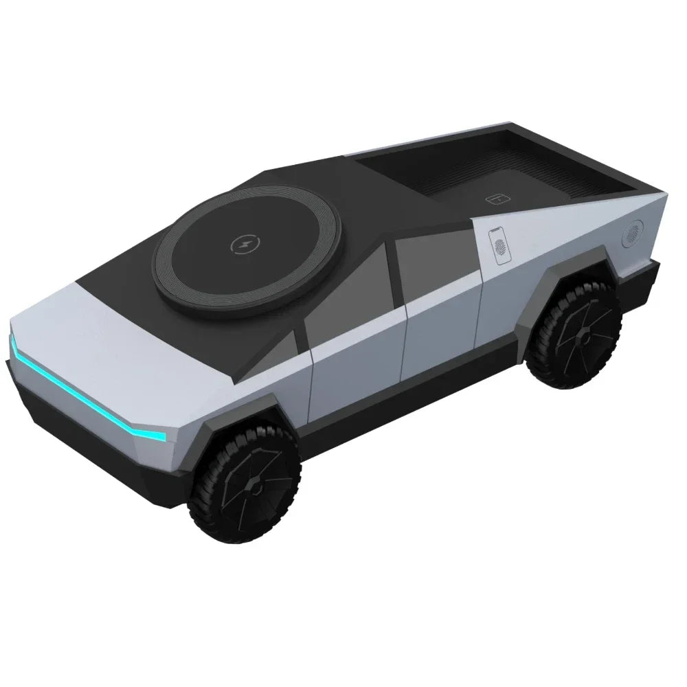 Desktop Cybertruck 3 in 1 Magnetic Fast Wireless Charger.