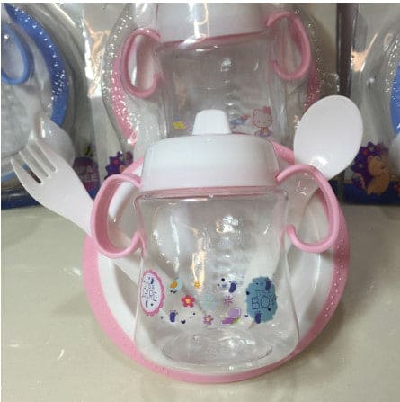 4 In 1 Baby Feeding Spoon, Baby Bowl With Fork And Spoon And Drinking Cup, Feeding Series Training Set