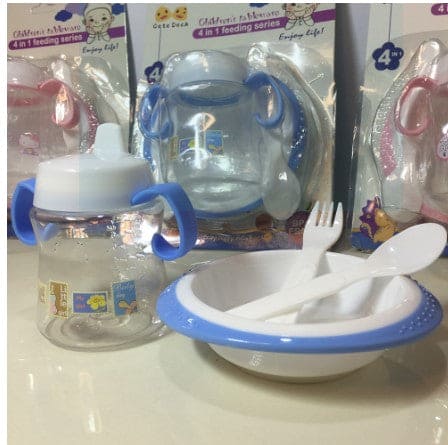 4 In 1 Baby Feeding Spoon, Baby Bowl With Fork And Spoon And Drinking Cup, Feeding Series Training Set