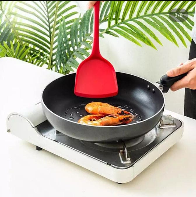Multifunctional Non-Stick Silicone Spatula, Egg Fish Frying Pan Scoop, Fried Showel Cooking Utensil, Heat Resistant Silicone Spatula