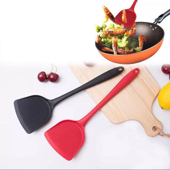 Multifunctional Non-Stick Silicone Spatula, Egg Fish Frying Pan Scoop, Fried Showel Cooking Utensil, Heat Resistant Silicone Spatula