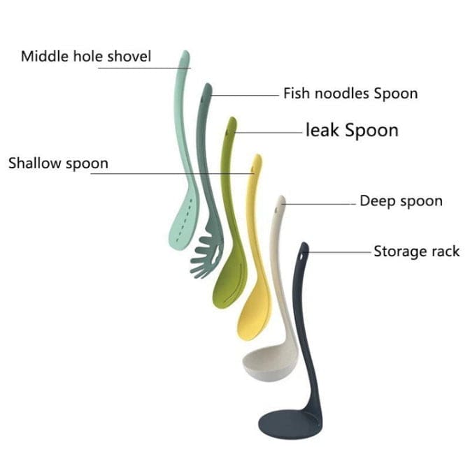 Set Of 6 Non Stick Cooking Tool Set, Heat Resistant Cookware Set, Kitchenware Soup Spoon Spatula Baking Tools