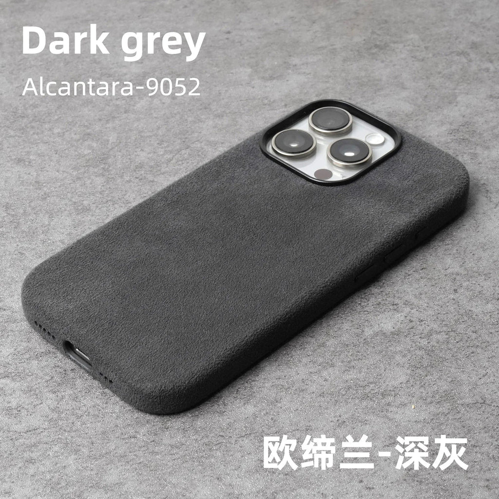 YMW ALCANTARA Case for iPhone 17 16 Pro Max Compatible Magsafe Luxury Business Supercar Interior Same Suede Leather Phone Cover