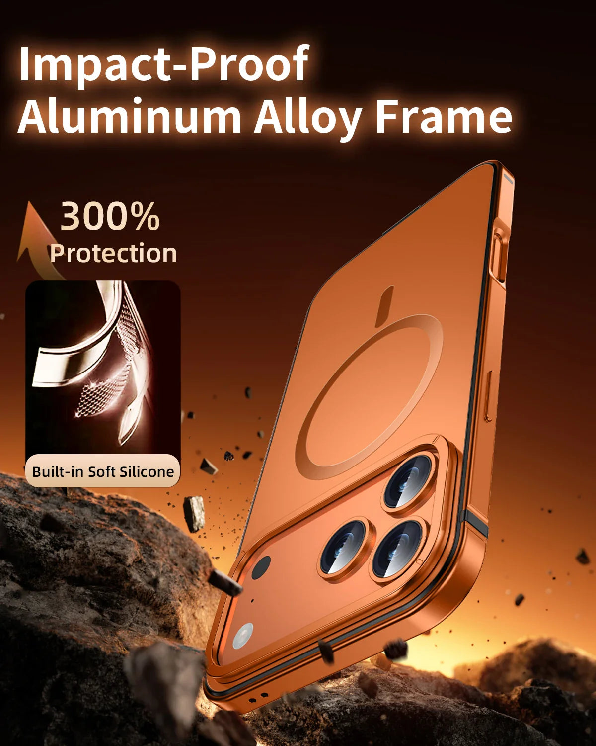 High Quality Suitable Magsafe Case for IPhone 17Pro Max Alloy Frame Heavy Protection Phone Case
