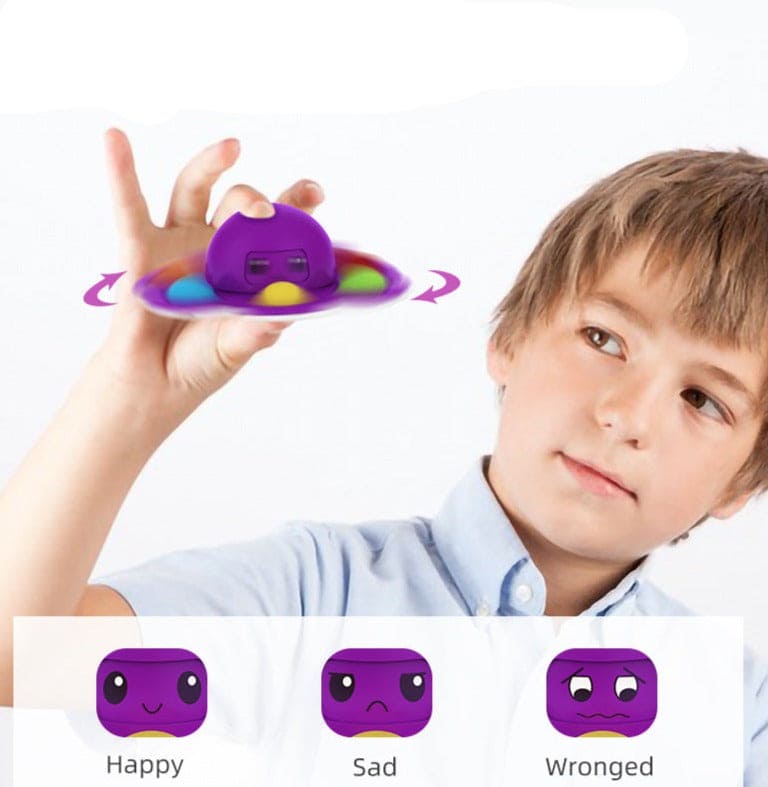 Face Changing Octopus Fidget Spinner, Silicone Interactive Change Faces Spinner, Anti Stress Push Bubble Fidget Spinner, Stress Relief Fidget Toys For Kids Adult, Simple Dimple Anti Stress Pop Toy, Squid Flip Octopus Change Faces Fidget Spinner Toys