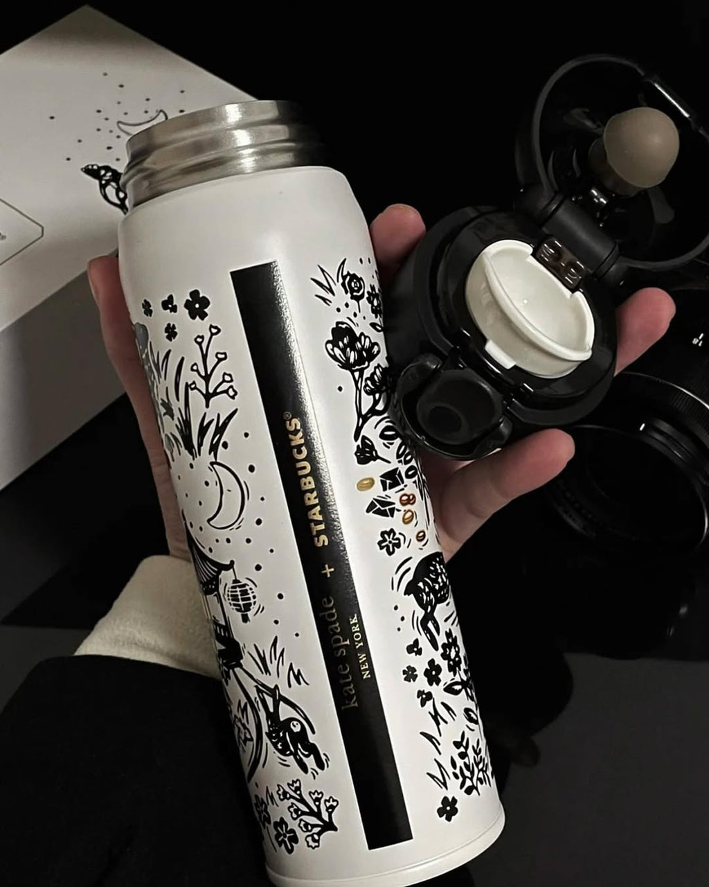 SB Insulated Tumbler - White & Black - 420ml
