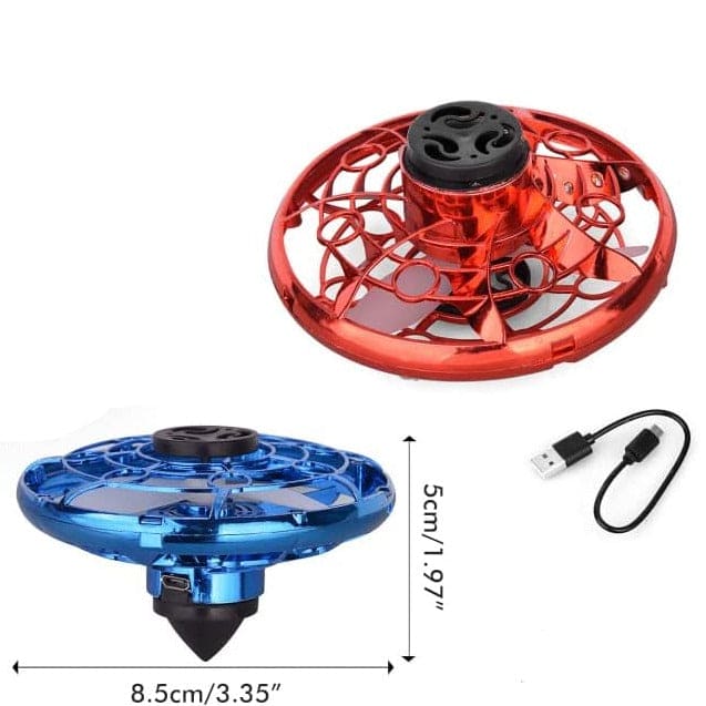 Fly Spinning Top, Flying Orbit Ball, Mini Flying UFO Toys with Spinning LED Lights, Hover Boomerang UFO Flying Hand Toy, LED 360° Mini Drone, Hand Operated Flying Spinner, Fingertip Gyro Decompression Flying Toy for Kids Adults