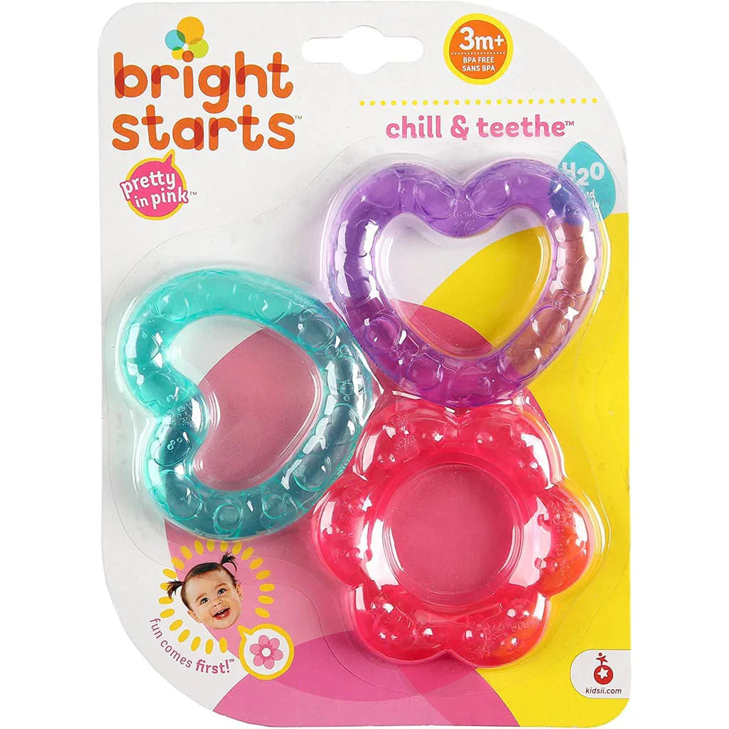 Set Of 3 Baby Chill Teeth Teether, Water Multicolored Teether, Baby Water Filled Teething Toy