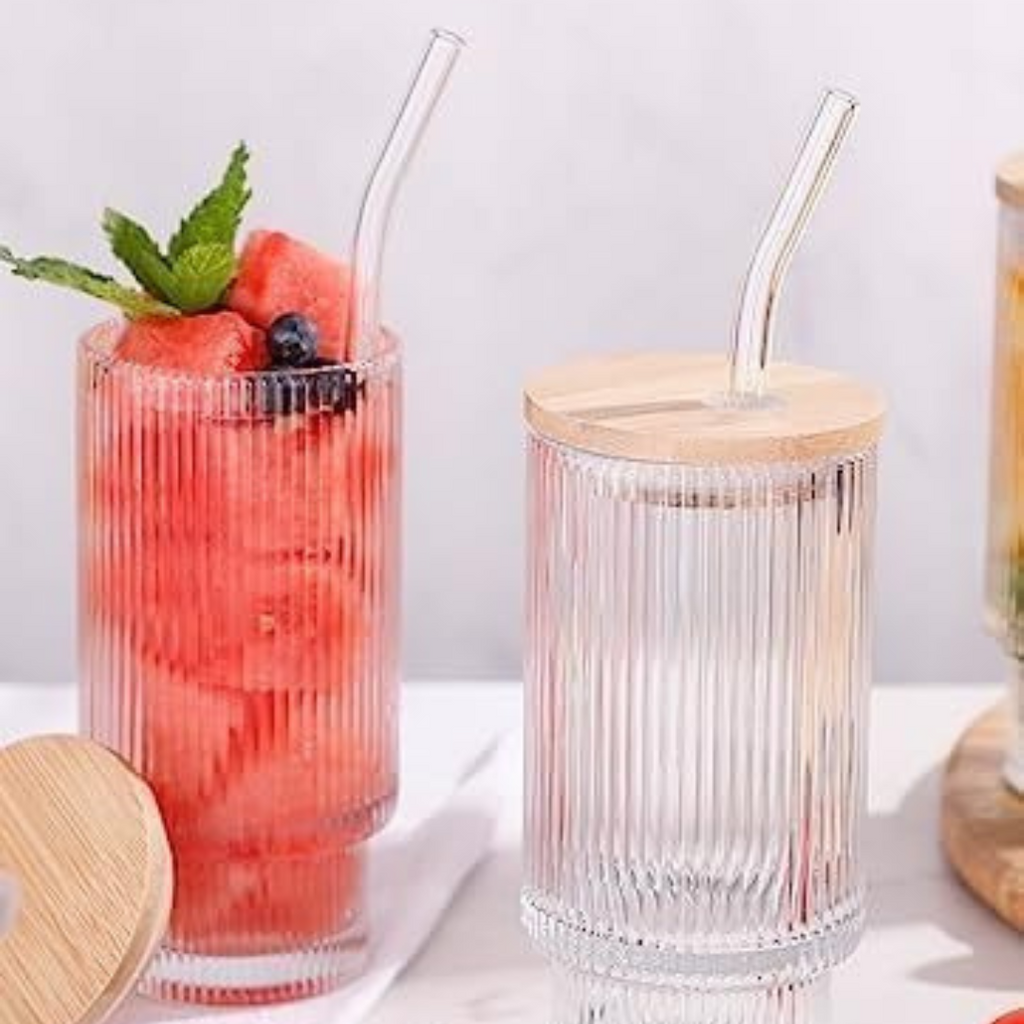 Pack of 4 Spill Proof Glass Coffee Tumbler Mug