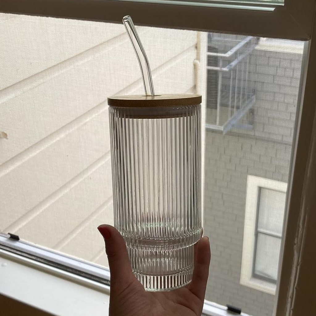 Pack of 4 Spill Proof Glass Coffee Tumbler Mug