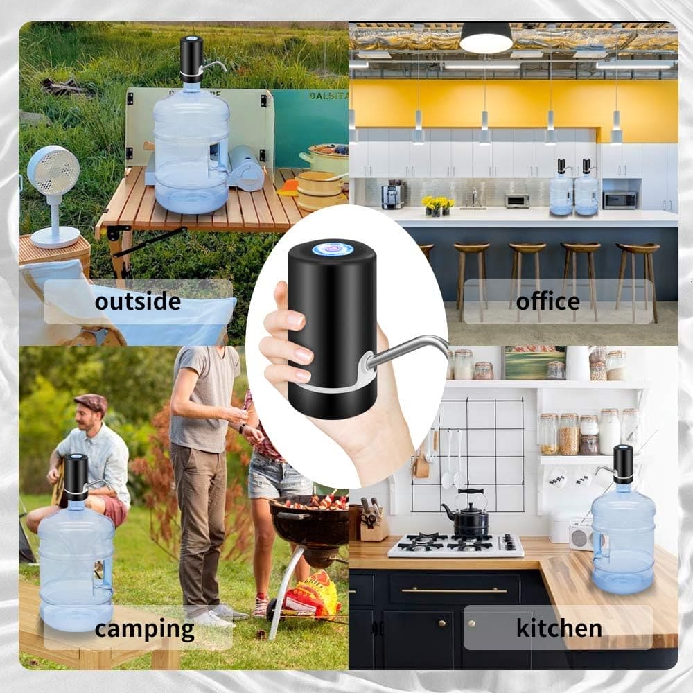 Double Pump Water Dispenser, Portable Intake Water Dispenser, Universal Pumping Artifact Bucket,  Electric Rechargeable Low Noise Water Bottle Dispenser, Simple Drinking Water Bottle Pump
