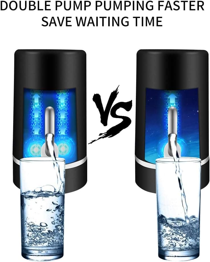 Double Pump Water Dispenser, Portable Intake Water Dispenser, Universal Pumping Artifact Bucket,  Electric Rechargeable Low Noise Water Bottle Dispenser, Simple Drinking Water Bottle Pump