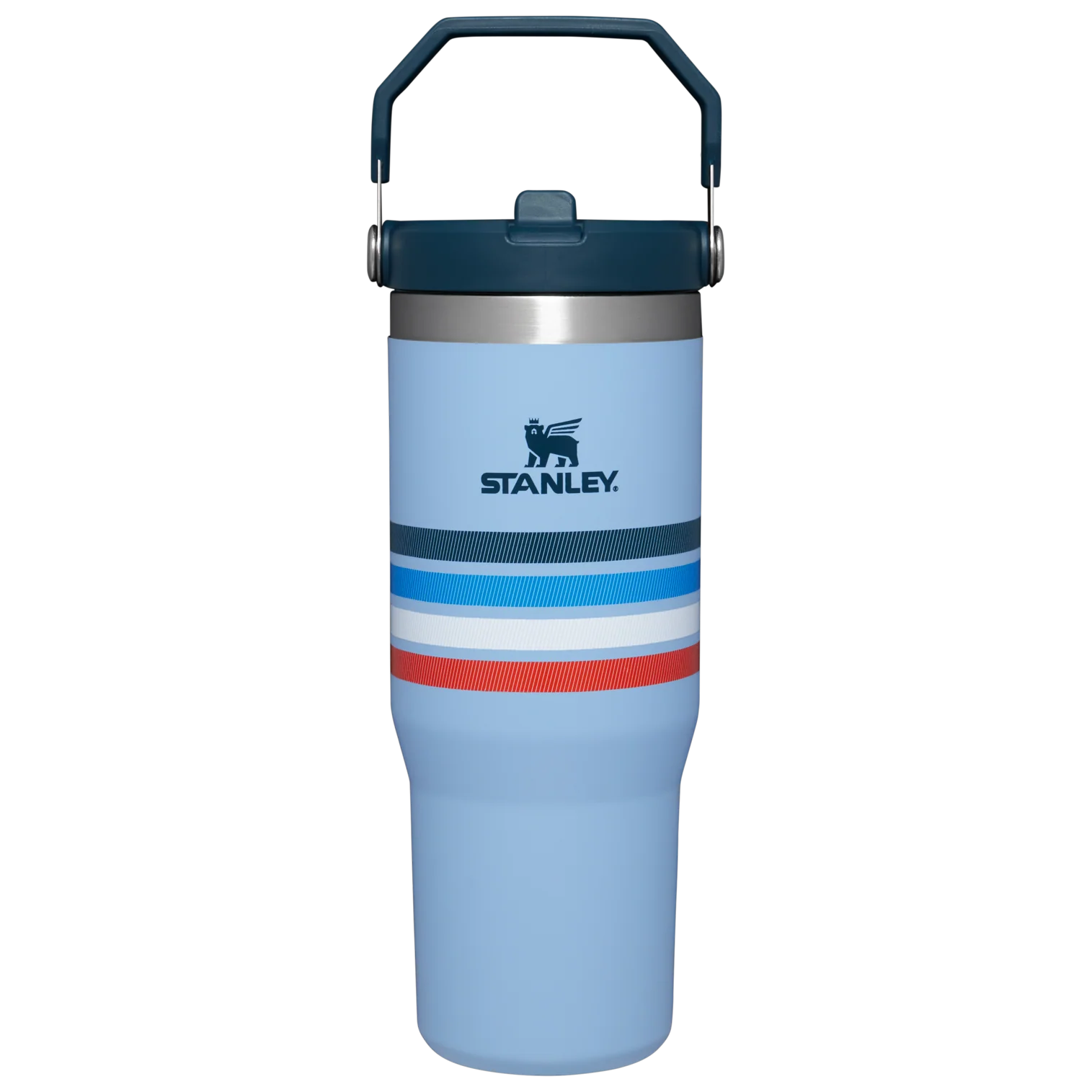 The IceFlow™ Flip Straw Tumbler | 30 OZ - Cornflower Stripe