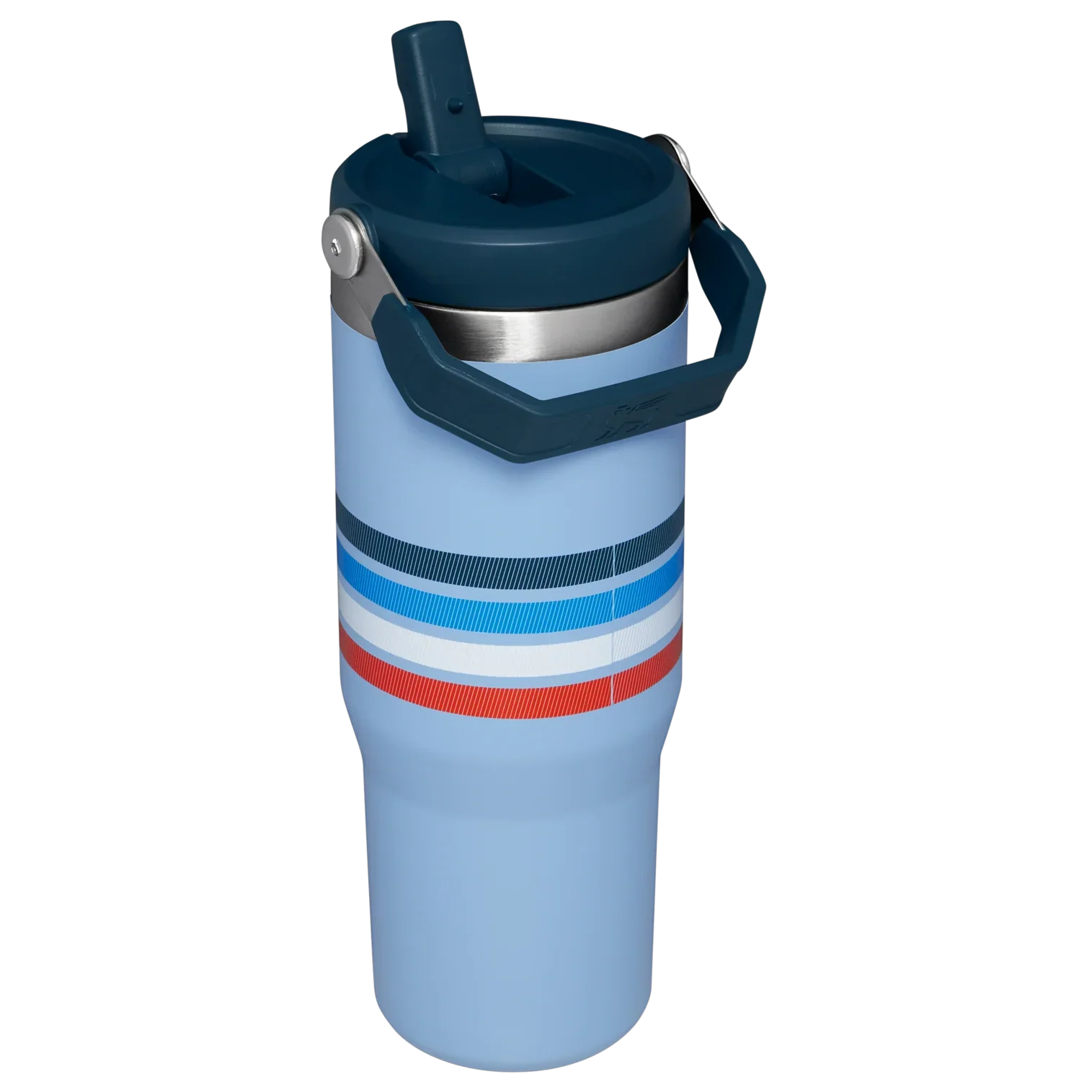 The IceFlow™ Flip Straw Tumbler | 30 OZ - Cornflower Stripe