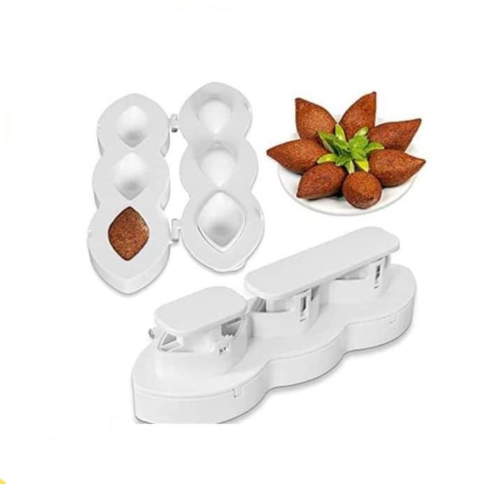 Manual Kabab Maker, Plastic Meatball Mold, Kitchen Homemade Stuffed Meatballs Maker, Kebbah Ballers Makers, Rugby Shape Meatball Mold, Stuffed Meatballs Apparatus, Fried Kebbah Kitchen Cooking Tools