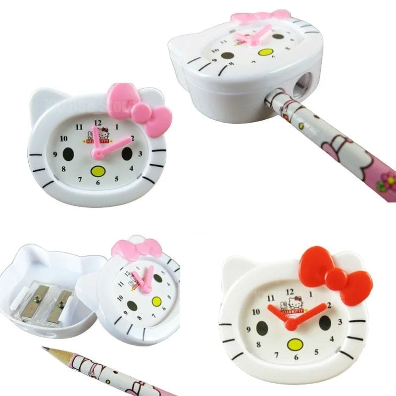 Hello Kitty Clock Sharpener, Cute Cat Pencil Sharpener, Kids Creative Pencil Clock Sharpener, Children School Accessories